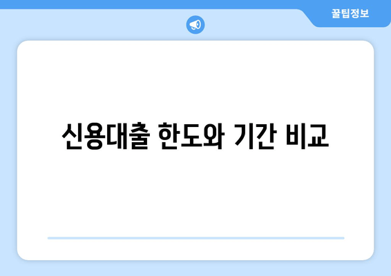 신용대출 한도와 기간 비교