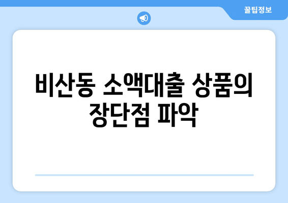 비산동 소액대출 상품의 장단점 파악