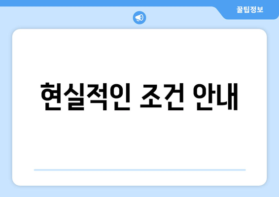 현실적인 조건 안내