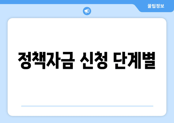 정책자금 신청 단계별