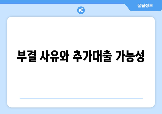 부결 사유와 추가대출 가능성