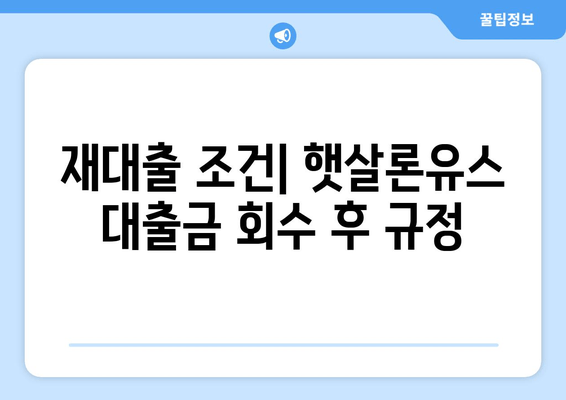 재대출 조건| 햇살론유스 대출금 회수 후 규정