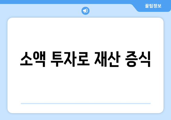 소액 투자로 재산 증식