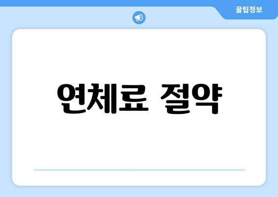 연체료 절약