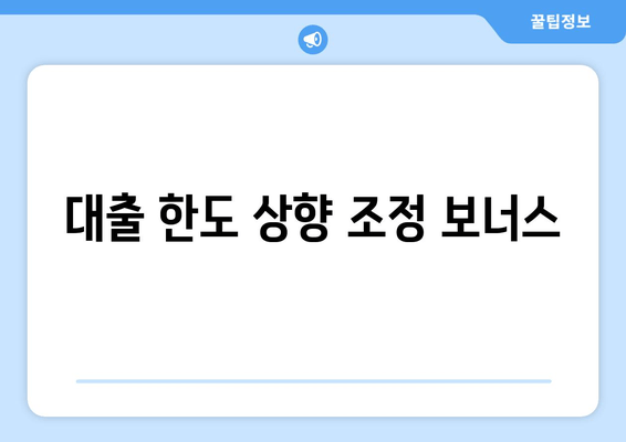 대출 한도 상향 조정 보너스