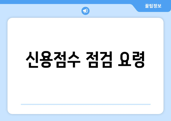 신용점수 점검 요령