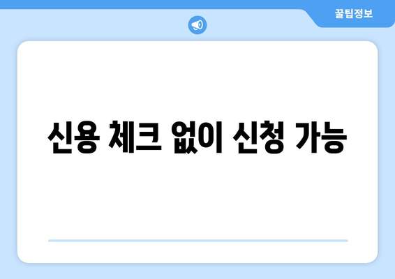 신용 체크 없이 신청 가능