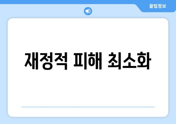 재정적 피해 최소화