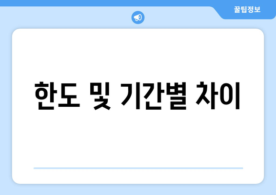 한도 및 기간별 차이