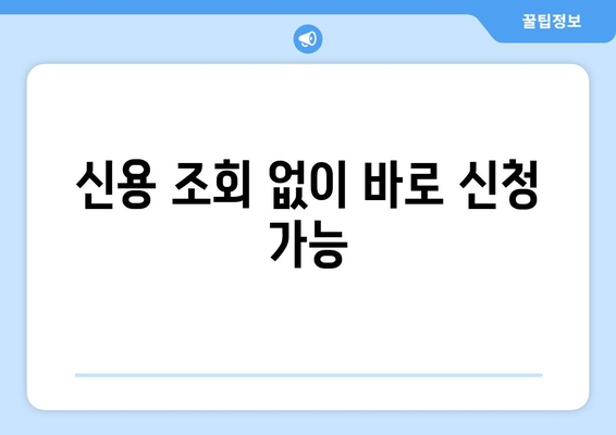 신용 조회 없이 바로 신청 가능