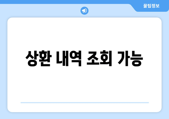 상환 내역 조회 가능