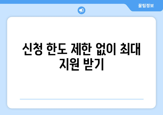 신청 한도 제한 없이 최대 지원 받기