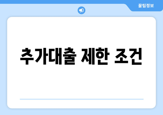 추가대출 제한 조건