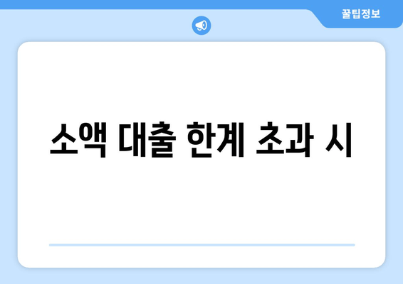 소액 대출 한계 초과 시