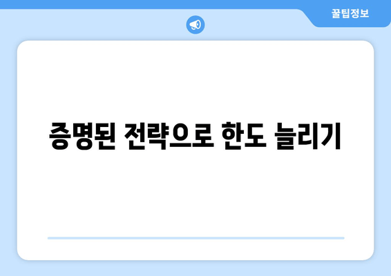 증명된 전략으로 한도 늘리기