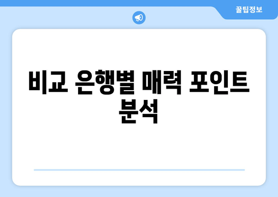 비교 은행별 매력 포인트 분석