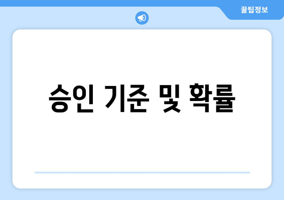 승인 기준 및 확률