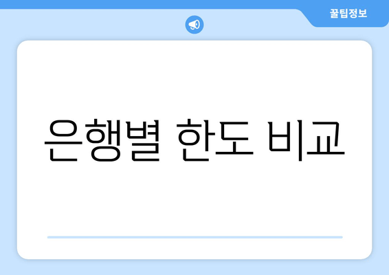 은행별 한도 비교