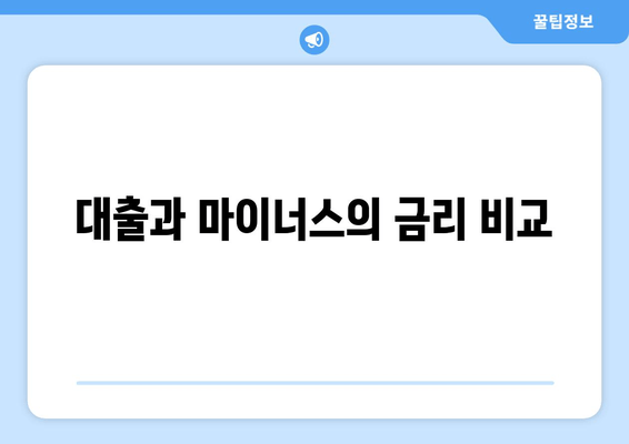 대출과 마이너스의 금리 비교