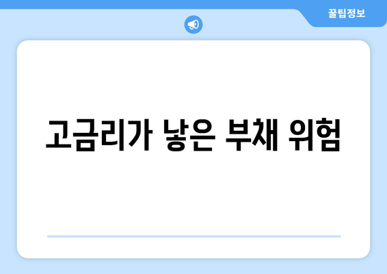 고금리가 낳은 부채 위험