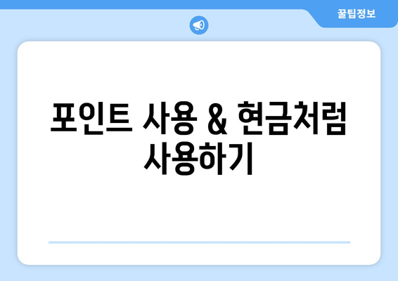 포인트 사용 & 현금처럼 사용하기