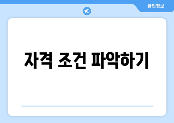 자격 조건 파악하기