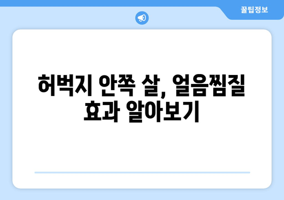 허벅지 안쪽 살, 얼음찜질로 효과적으로 해결하기 | 다이어트, 운동, 셀룰라이트, 부종