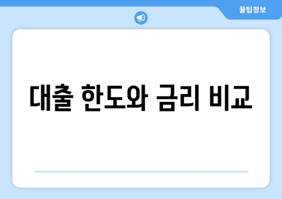 대출 한도와 금리 비교