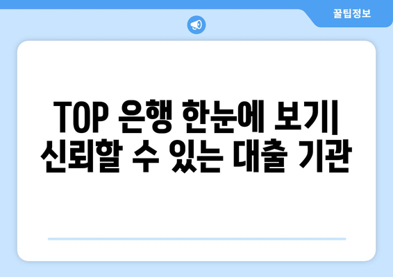 TOP 은행 한눈에 보기| 신뢰할 수 있는 대출 기관