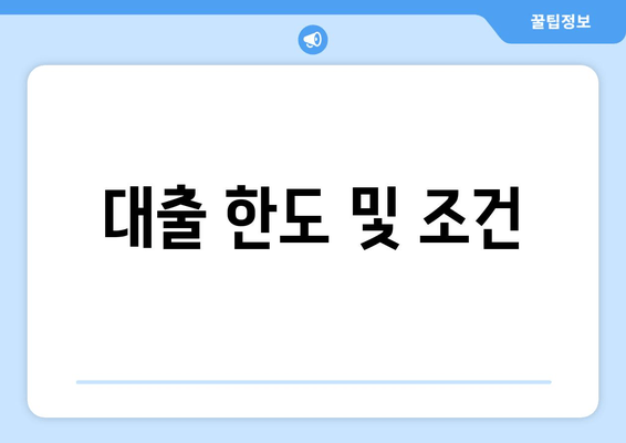 대출 한도 및 조건