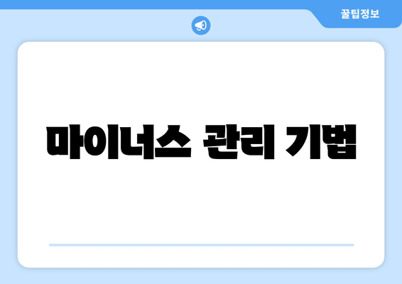 마이너스 관리 기법