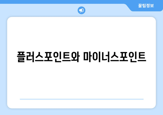 플러스포인트와 마이너스포인트