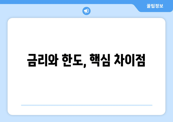 금리와 한도, 핵심 차이점