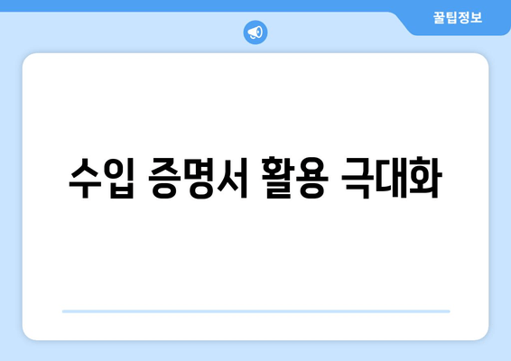 수입 증명서 활용 극대화