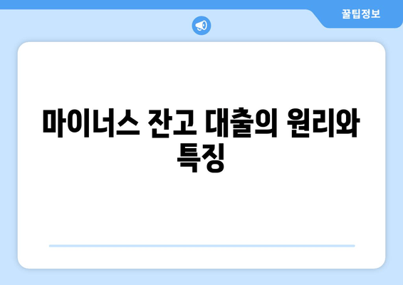 마이너스 잔고 대출의 원리와 특징