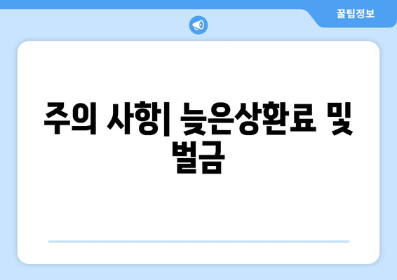 주의 사항| 늦은상환료 및 벌금