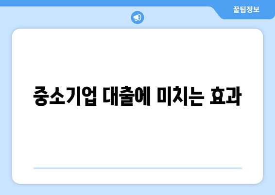 중소기업 대출에 미치는 효과