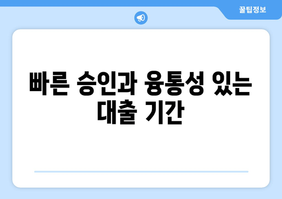 빠른 승인과 융통성 있는 대출 기간