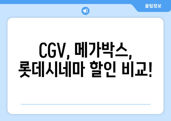 CGV, 메가박스, 롯데시네마 할인 비교!