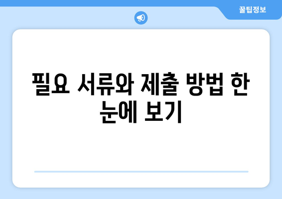 필요 서류와 제출 방법 한 눈에 보기