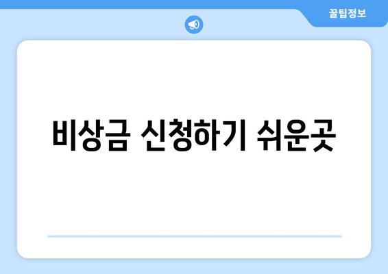 비상금 신청하기 쉬운곳