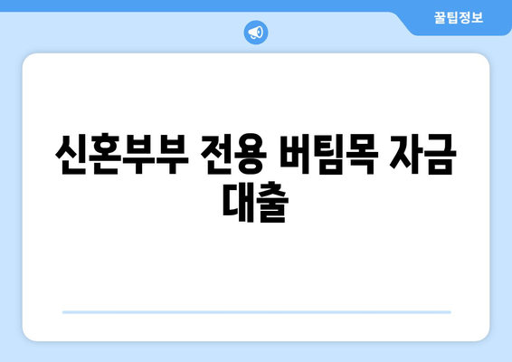 신혼부부 전용 버팀목 자금 대출