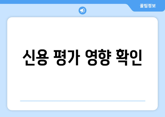 신용 평가 영향 확인