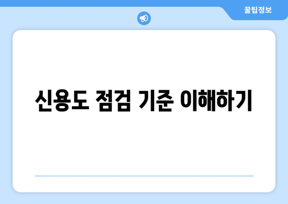 신용도 점검 기준 이해하기