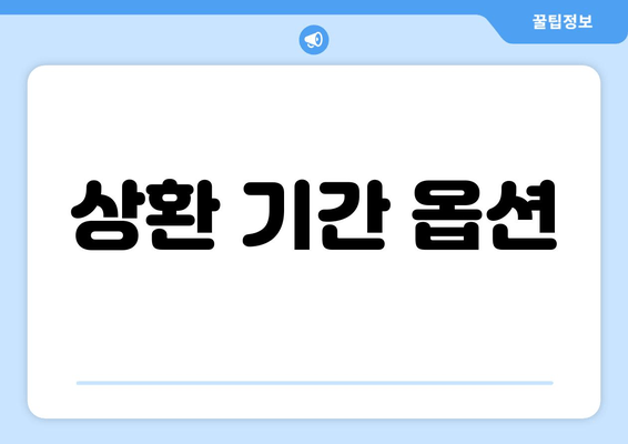 상환 기간 옵션