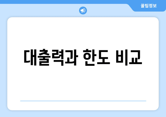 대출력과 한도 비교