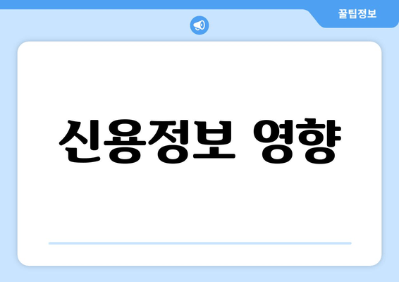 신용정보 영향