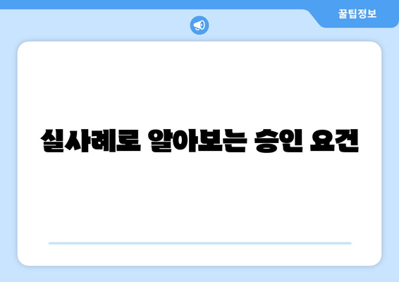 실사례로 알아보는 승인 요건