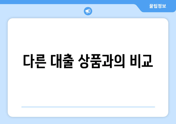 다른 대출 상품과의 비교