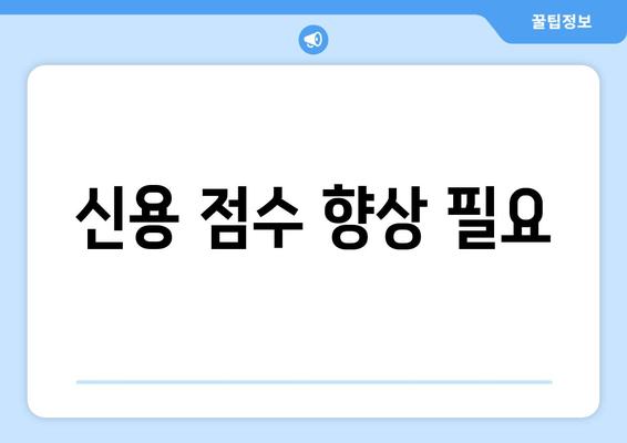 신용 점수 향상 필요